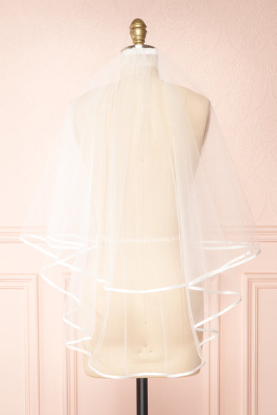 Lowise Simple Bridal Veil w/ Satin Trim | Boudoir 1861 back