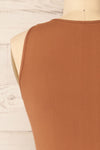 Luane Black Ribbed High Neck Tank Top | La petite garçonne back close-up