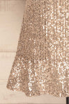 Lubana Silver Sequin V-Neck Shift Dress bottom close-up | La Petite Garçonne
