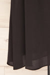 Lucha Black Halter Neck Sleeveless Silky Dress | La petite garçonne bottom close-up