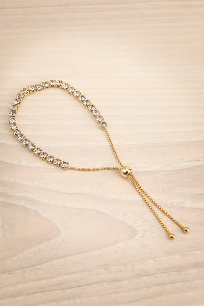 Lucia Gold Adjustable Crystal Tennis Bracelet | La petite garçonne