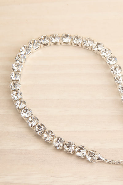 Lucia Silver Adjustable Crystal Tennis Bracelet | La petite garçonne close-up
