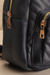 Lueur Navy Chevron Backpack & Wallet Set | La petite garçonne side zip close-up