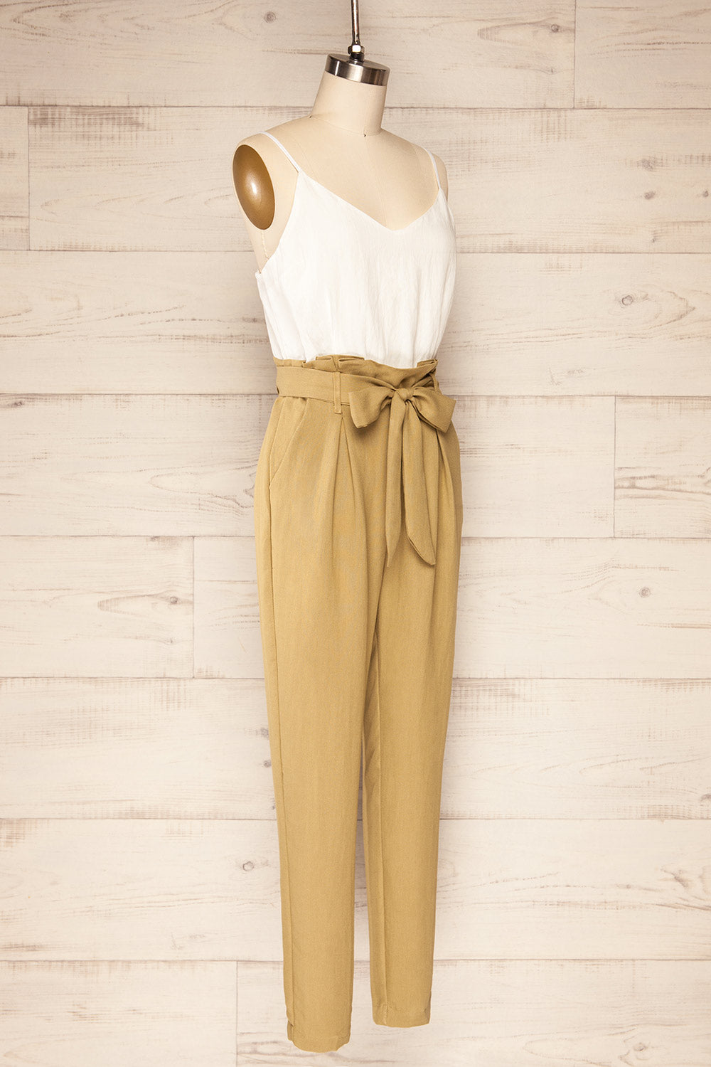 Lugano Straight Leg Jumpsuit w/ Fabric Belt | La petite garçonne side view 