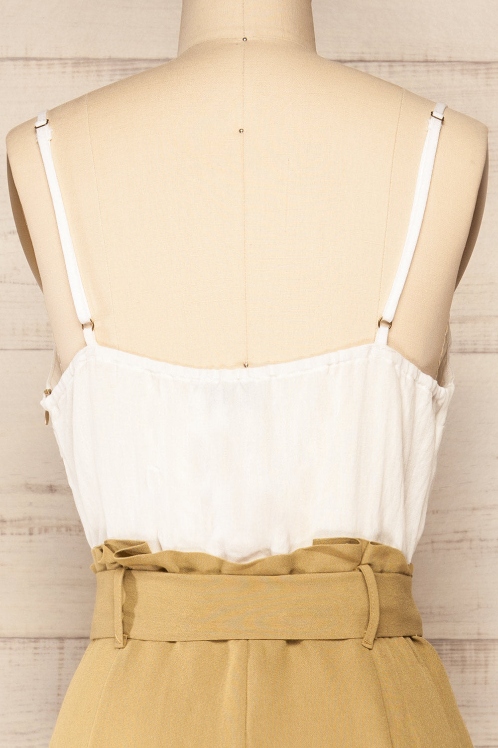 Lugano Straight Leg Jumpsuit w/ Fabric Belt | La petite garçonne back close-up