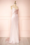 Lukela Blush Draped Collar Mermaid Satin Maxi Dress | Boutique 1861 side view