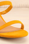 Lukow Mustard Faux Suede Sandals | La petite garçonne front close-up