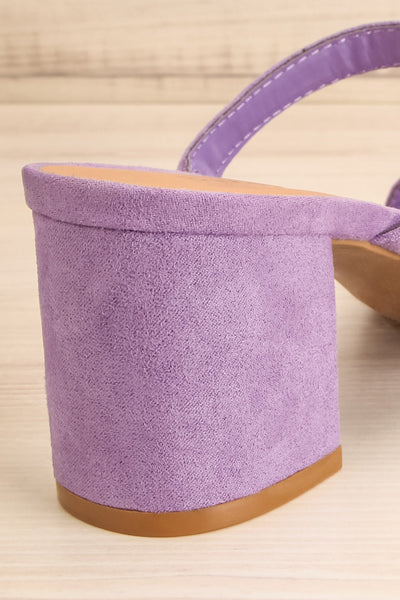 Lukow Purple Faux Suede Sandals | La petite garçonne back close-up