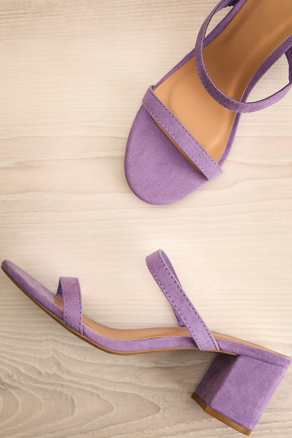 Lukow Purple Faux Suede Sandals | La petite garçonne flat view