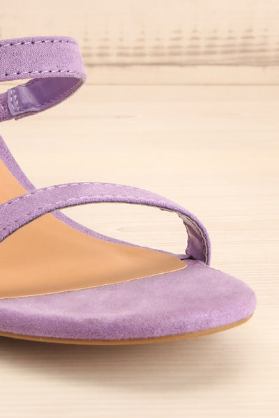 Lukow Purple Faux Suede Sandals | La petite garçonne front close-up