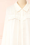 Lunshi Ruffled Button-Up Blouse | Boutique 1861 front close-up