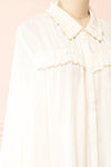 Lunshi Ruffled Button-Up Blouse | Boutique 1861 side close-up