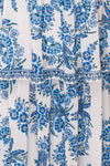 Luzuriaga Blue Floral Ruffled Midi Summer Dress | Boutique 1861