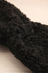 Luzzi Noir Black Wooly Fabric Headband flat close-up | La Petite Garçonne