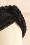 Luzzi Noir Black Wooly Fabric Headband close-up | La Petite Garçonne