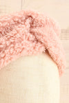 Luzzi Rose Pink Wooly Fabric Headband close-up | La Petite Garçonne
