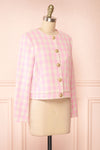 Lybugg Pink Tweed Blazer w/ Round Collar | Boutique 1861 side view