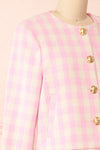 Lybugg Pink Tweed Blazer w/ Round Collar | Boutique 1861 side close-up