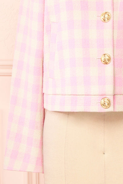 Lybugg Pink Tweed Blazer w/ Round Collar | Boutique 1861 bottom