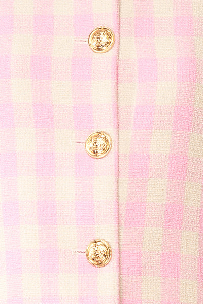Lybugg Pink Tweed Blazer w/ Round Collar | Boutique 1861 fabric
