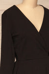 Lydie Noir Black A-Line Dress | Robe | La Petite Garçonne side close-up