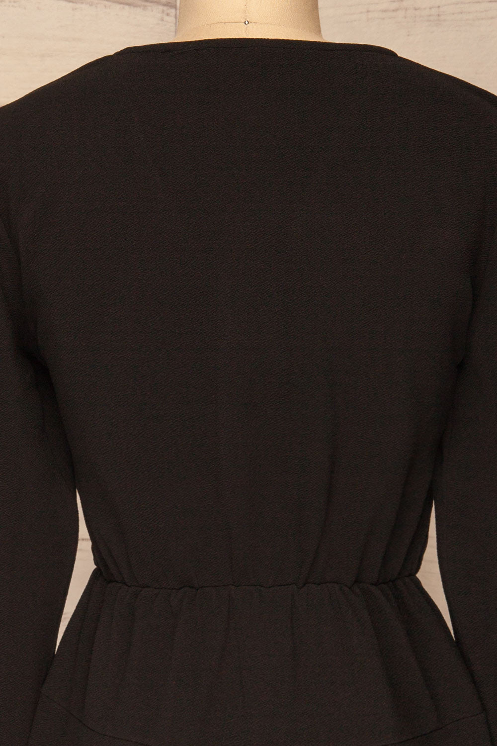 Lydie Noir Black A-Line Dress | Robe | La Petite Garçonne back close-up