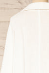 Lytrap White Oversized V-Neck Blouse | La petite garçonne back close-up