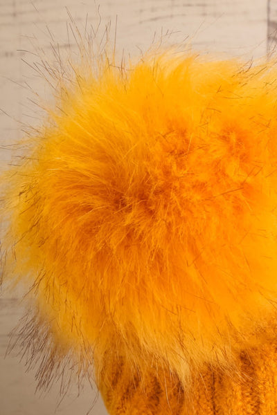 Maat Soleil Yellow Knit Tuque with Pompom | La Petite Garçonne 3