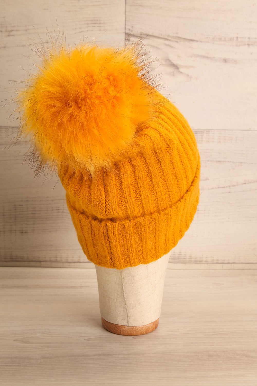 Maat Soleil Yellow Knit Tuque with Pompom | La Petite Garçonne 4