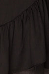 Mabel Short Black A-Line Dress w/ Front Cut-Out | La petite garçonne fabric
