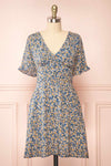 Macha Short Floral Dress w/ V-Neckline | Boutique 1861 front view
