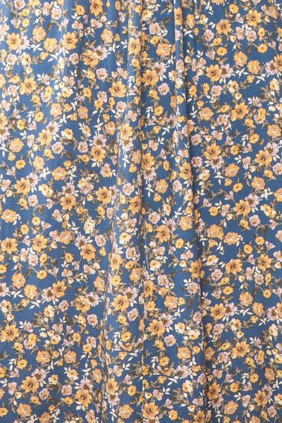 Macha Short Floral Dress w/ V-Neckline | Boutique 1861 texture