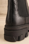 Macuata Black Round Toe Platform Boots | La petite garçonne back close-up