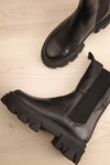Macuata Black Round Toe Platform Boots | La petite garçonne flat view