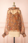 Madelyn Organza Floral Blouse w/ Cami | Boutique 1861 front view