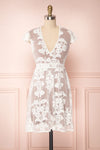 Madero White Floral Embroidered A-Line Cocktail Dress | Boutique 1861