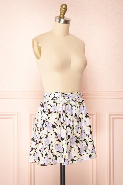 Maelia Floral Short Skirt with Fabric Belt | Boutique 1861 side view