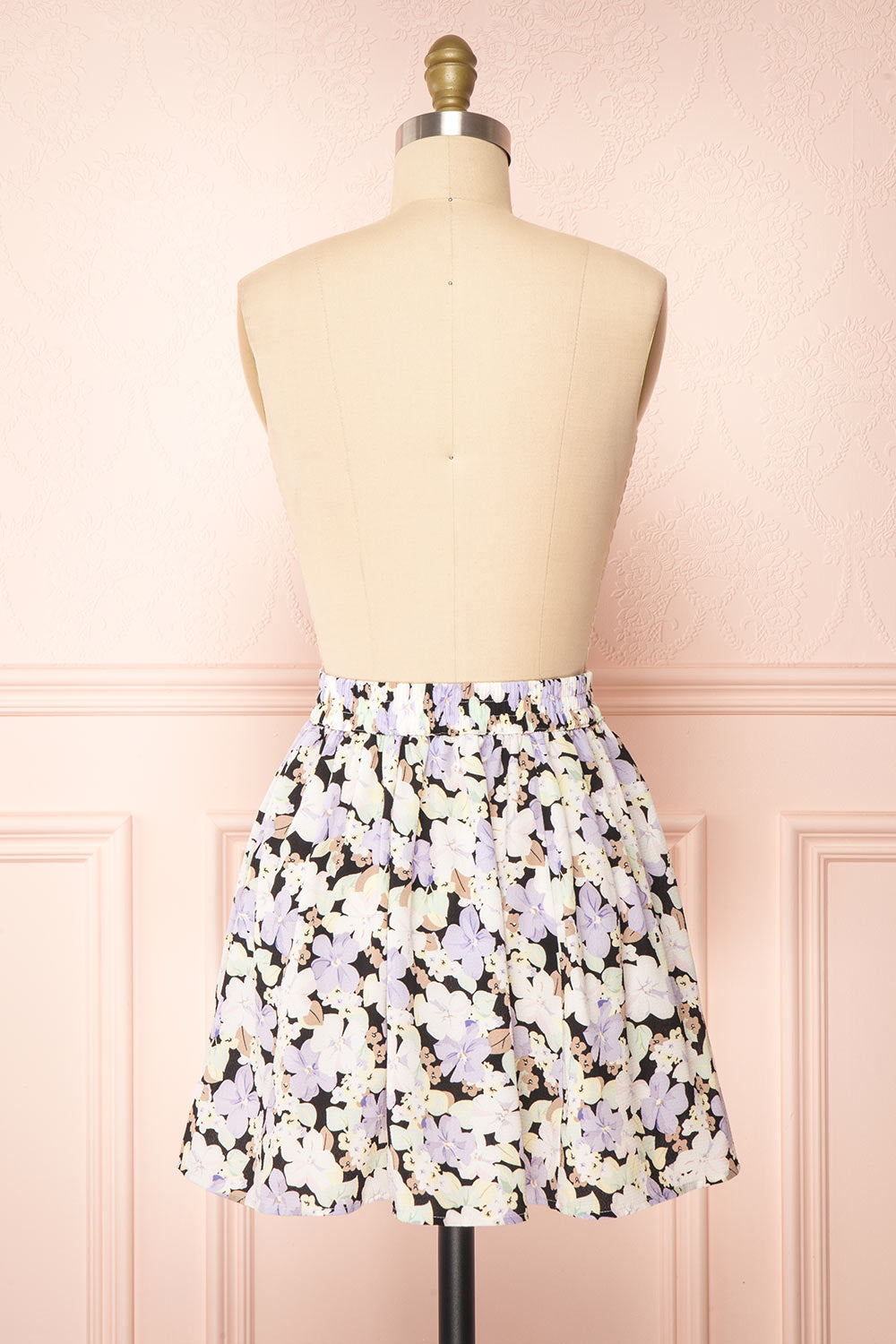 Maelia Floral Short Skirt with Fabric Belt | Boutique 1861 back view 