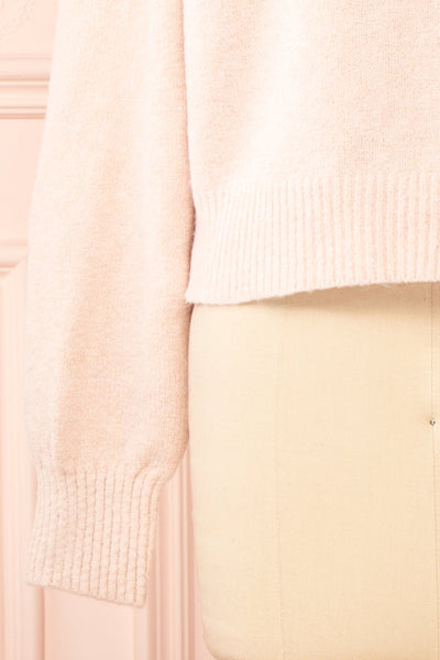 Maeve Pink Knit Sweater | Boutique 1861 sleeve