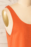 Maggye Orange Cropped Round Neck Cami | La petite garçonne side close-up