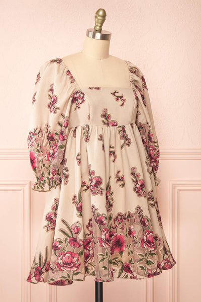 Magnificum Short Floral Babydoll Dress | Boutique 1861 side view