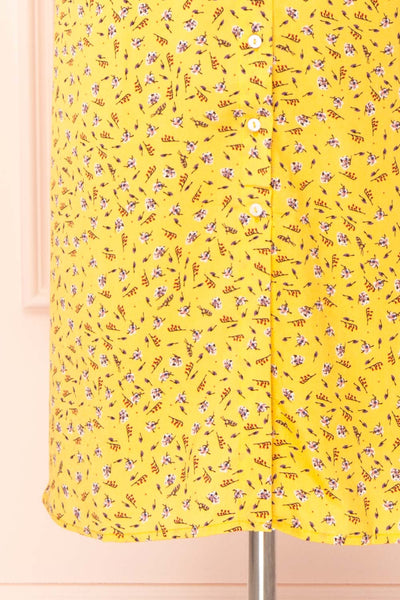 Magui Yellow Patterned Buttoned Midi Dress | Boutique 1861 bottom