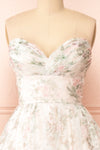 Mahalia Pink Midi Floral Gown w/ Sparkly Lining | Boutique 1861 front close-up