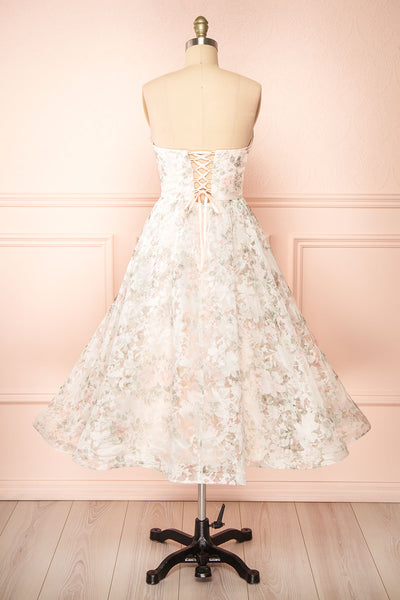 Mahalia Pink Midi Floral Gown w/ Sparkly Lining | Boutique 1861 back view