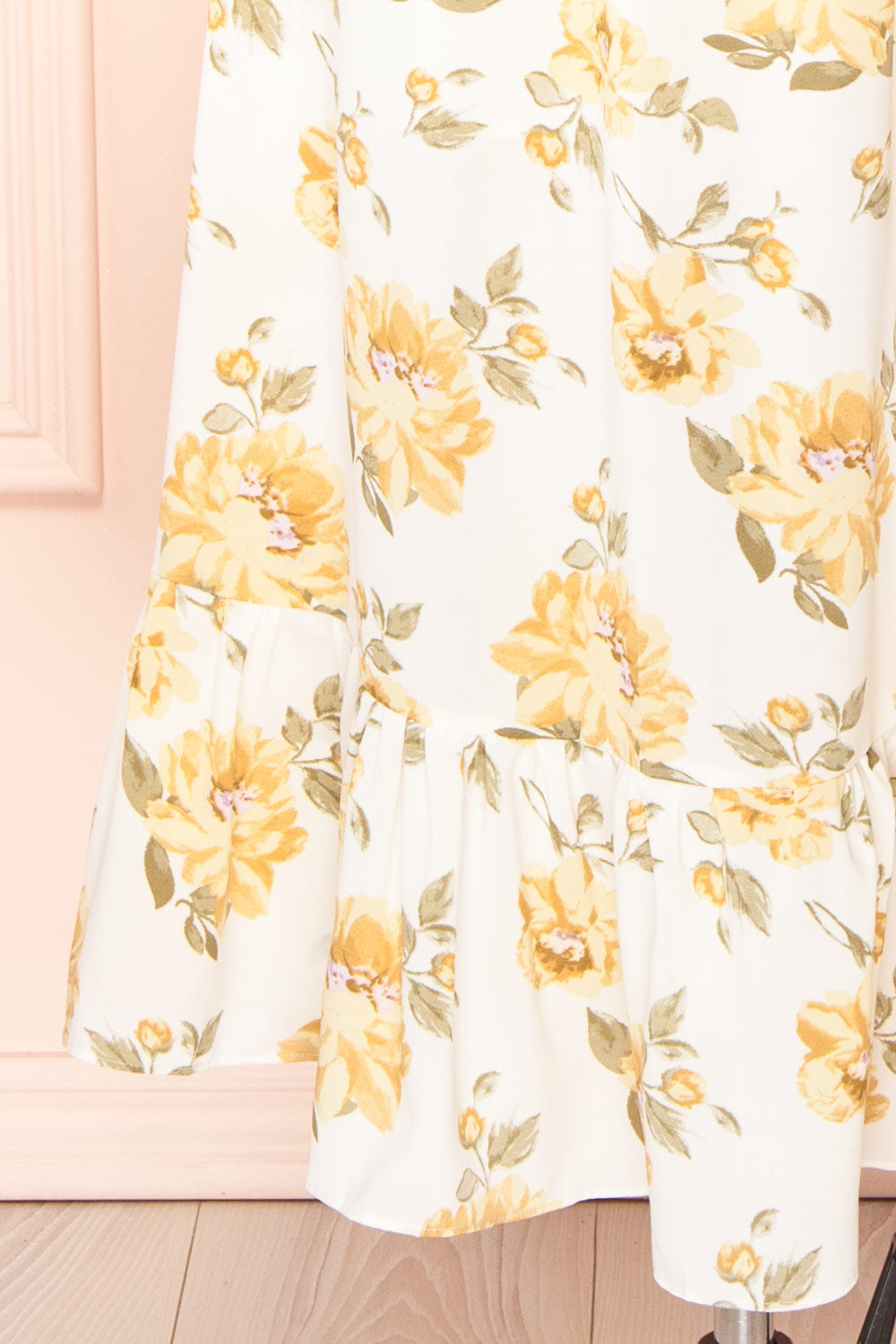 Mahelie Floral Midi Dress w/ Lace-Up Back | Boutique 1861 bottom