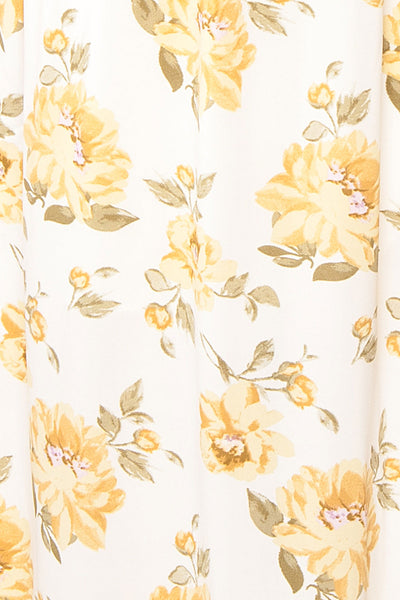 Mahelie Floral Midi Dress w/ Lace-Up Back | Boutique 1861 fabric