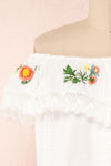Maile Cloud White Embroidered Off-Shoulder Crop Top | Boutique 1861 7