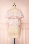 Maile Petal Pink Embroidered Off-Shoulder Crop Top | Boutique 1861 5