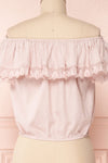 Maile Petal Pink Embroidered Off-Shoulder Crop Top | Boutique 1861 6