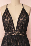 Mairead Black Maxi Dress | Robe longue | Boutique 1861 front close-up